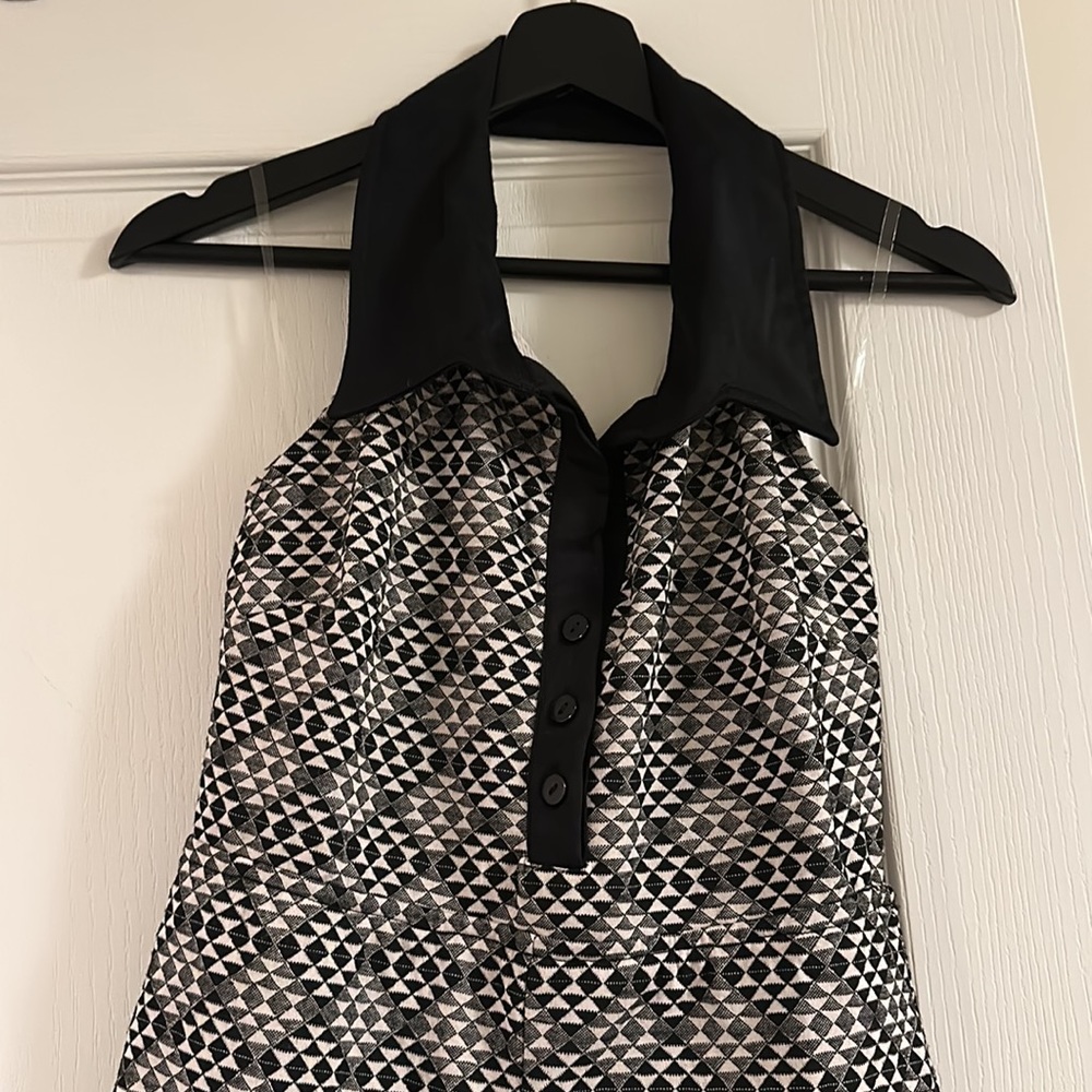 Black and white Sleeveless Tank Romper Short Jumpsuit, So soft, comfortable, M - Picture 2 of 9